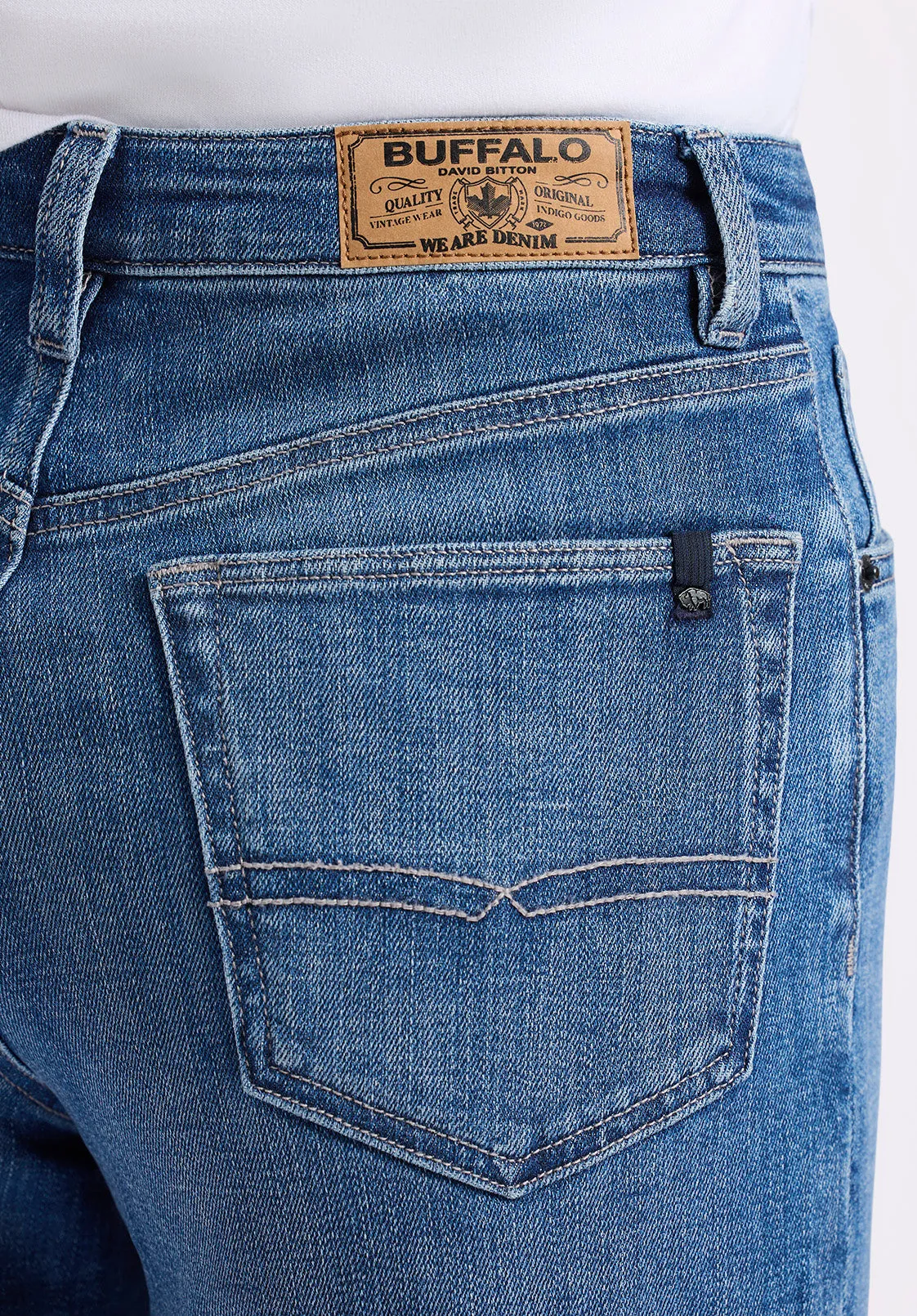 High Rise Wide Leg Cropped Addison Women's Jeans, Indigo Sanded - BL16069
