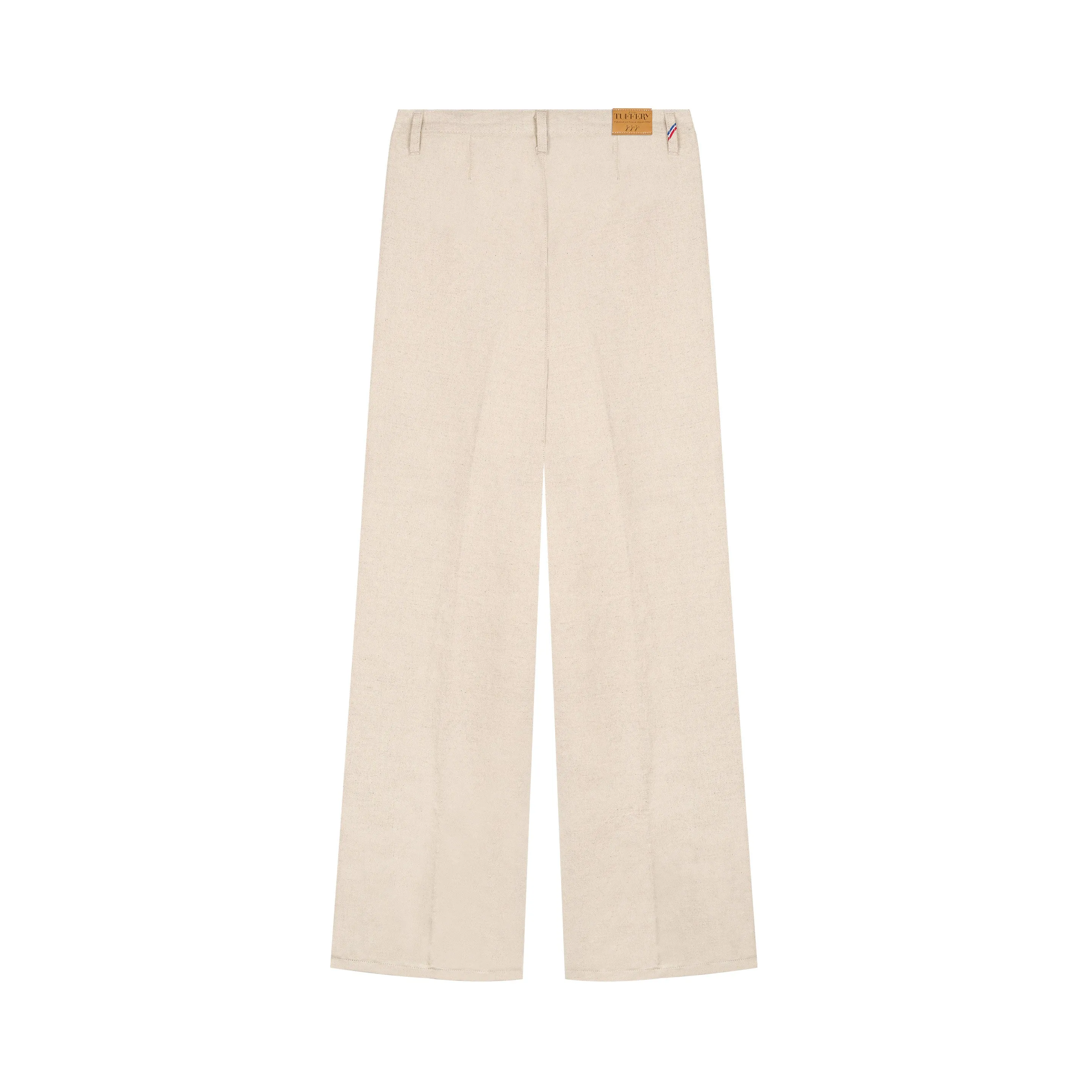 High-waisted straight women's pants Natural Hemp - Gabi