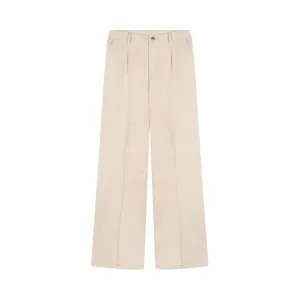 High-waisted straight women's pants Natural Hemp - Gabi
