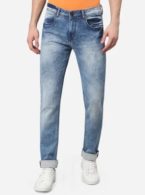 Indigo Blue Solid Slim Fit Jeans | JadeBlue