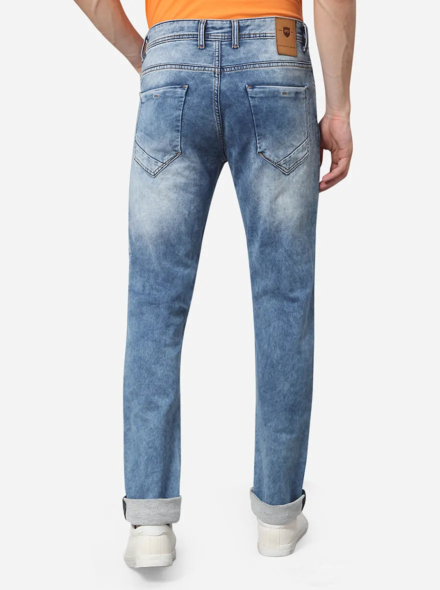 Indigo Blue Solid Slim Fit Jeans | JadeBlue