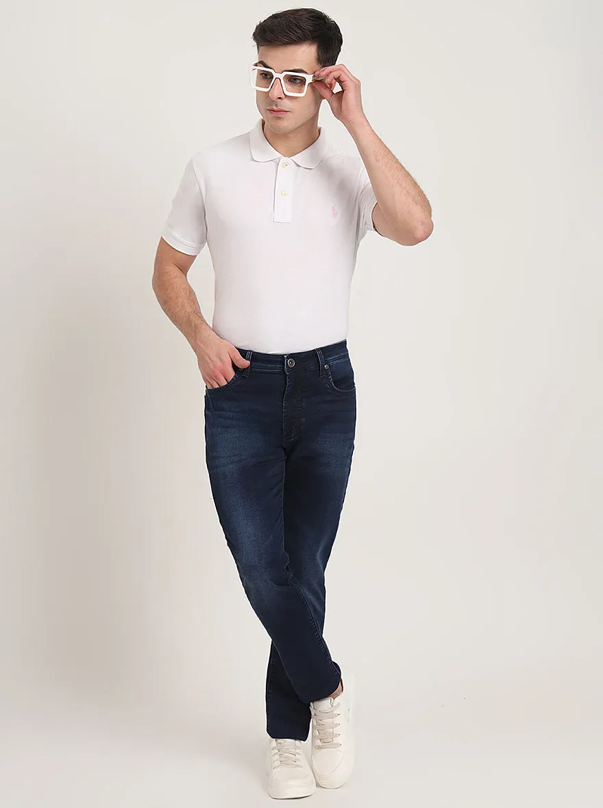 Indigo Blue Washed Slim Fit Jeans | JadeBlue