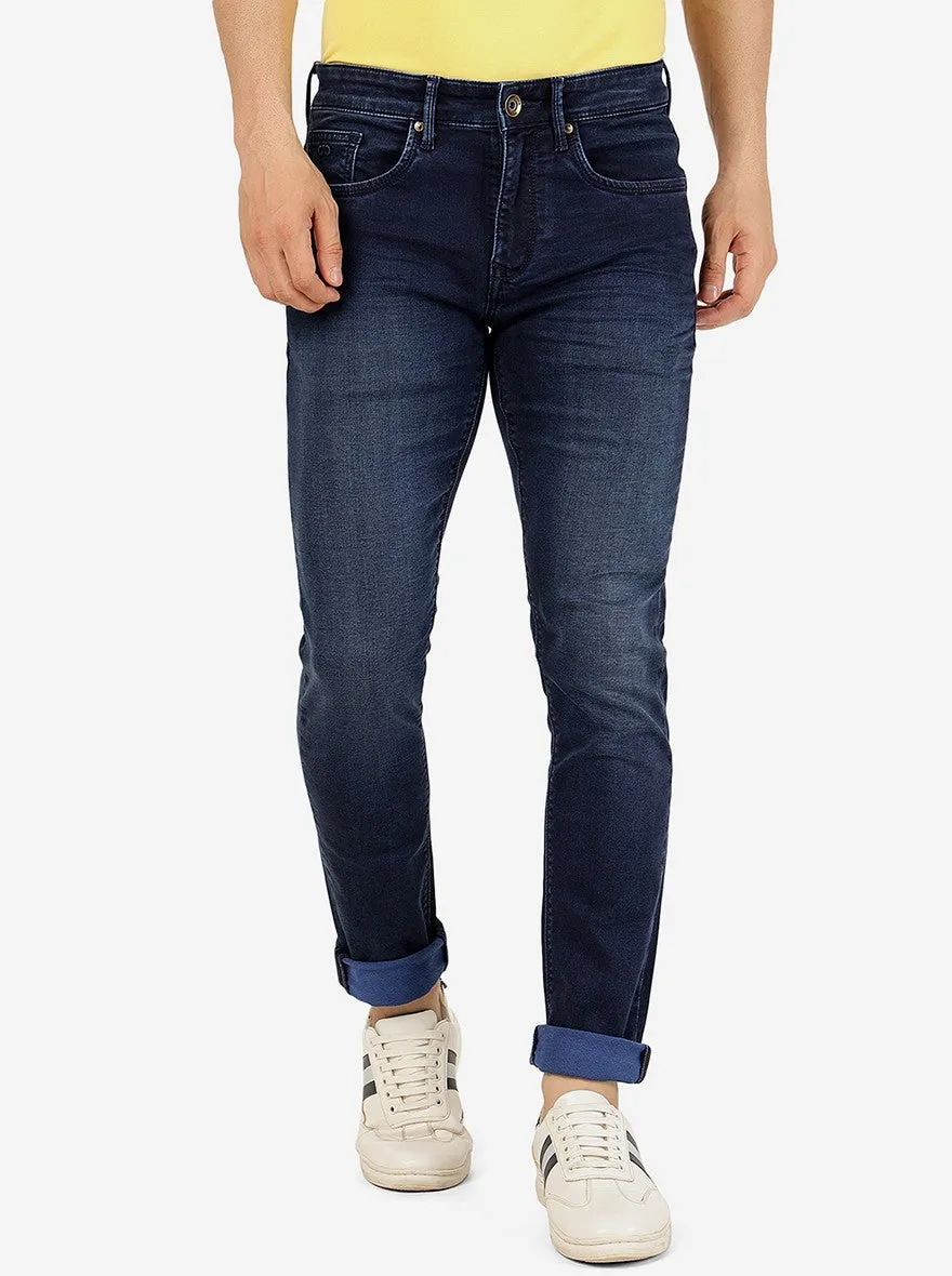 Indigo Blue Washed Slim Fit Jeans | JadeBlue