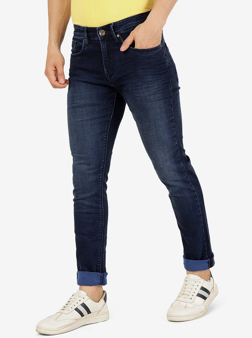 Indigo Blue Washed Slim Fit Jeans | JadeBlue