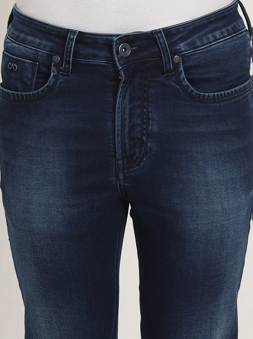 Ink Blue Washed Rider Fit Jeans | JadeBlue