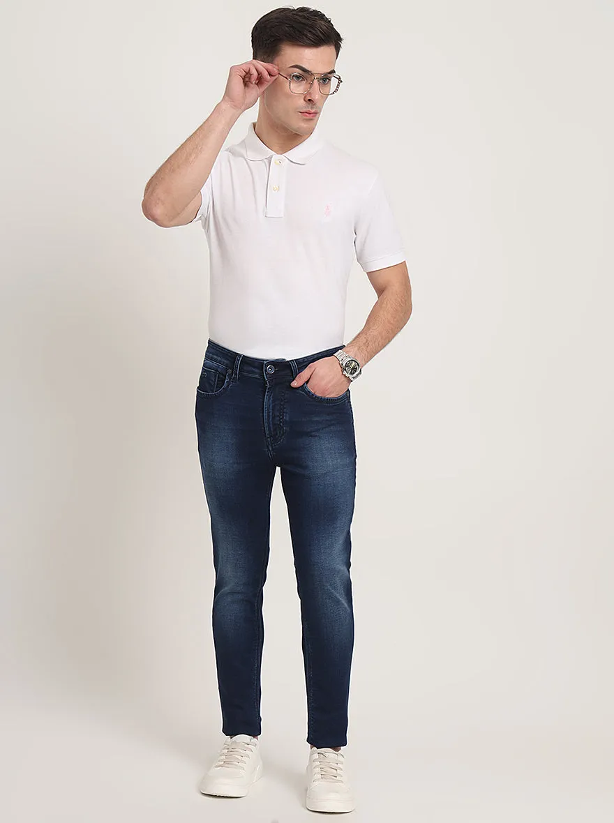 Ink Blue Washed Rider Fit Jeans | JadeBlue
