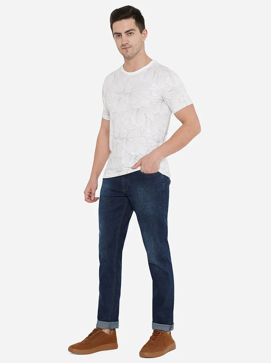 Ink Blue Washed Straight Fit Jeans | JadeBlue