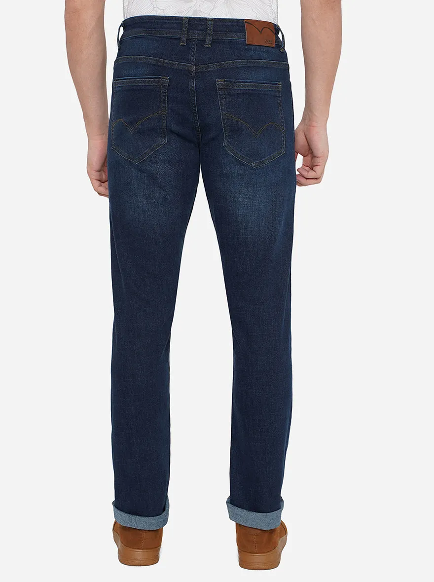 Ink Blue Washed Straight Fit Jeans | JadeBlue