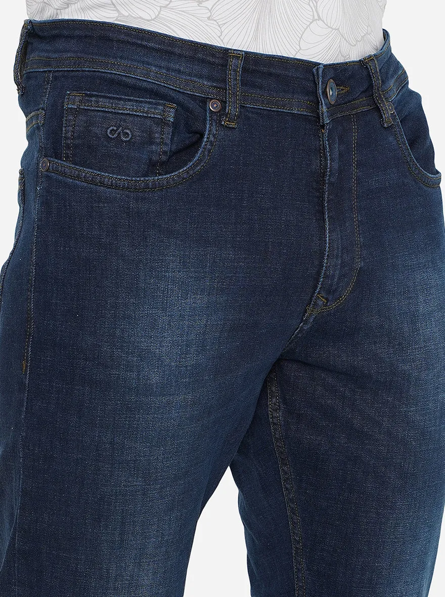 Ink Blue Washed Straight Fit Jeans | JadeBlue