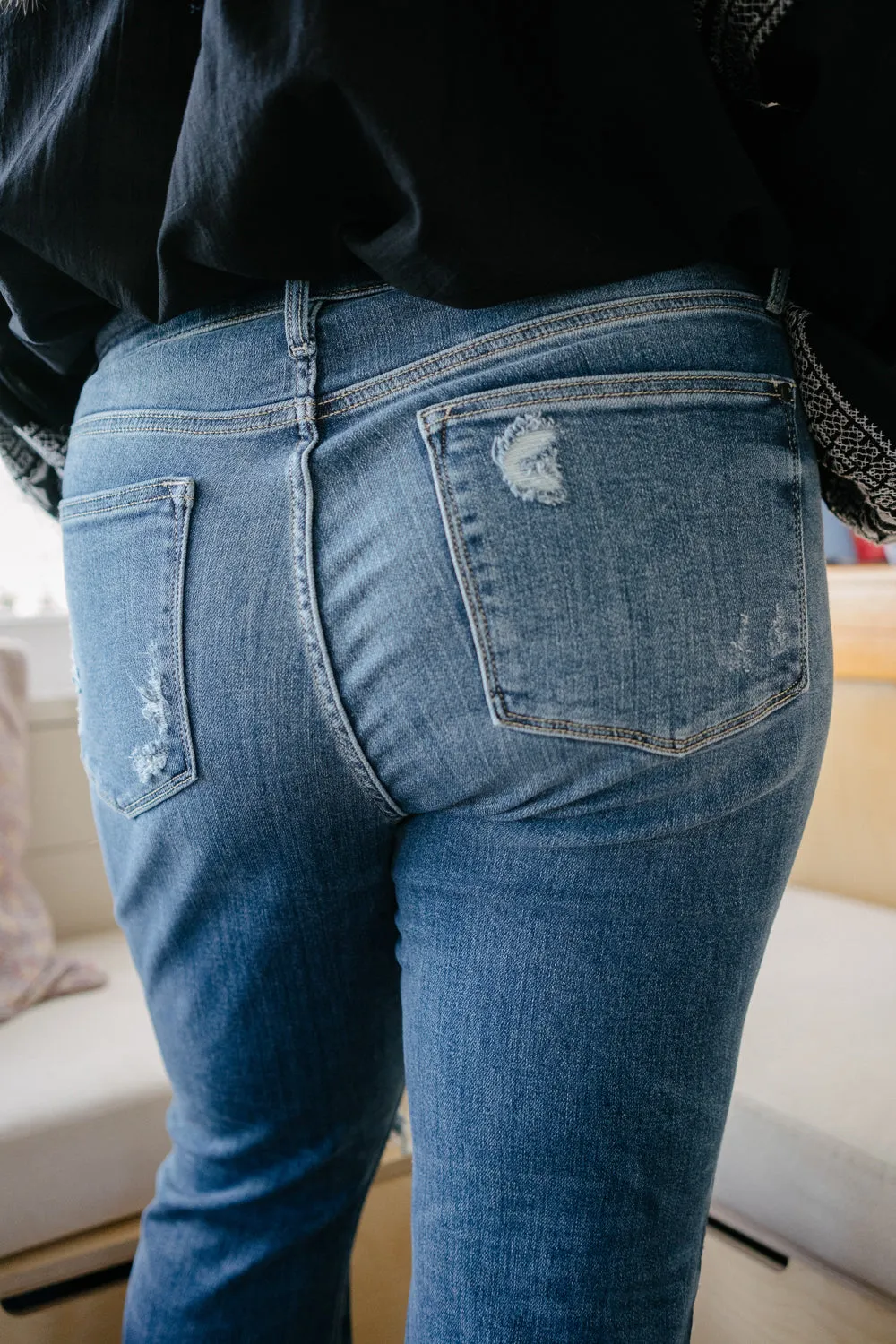 Judith Button Fly Trouser Flare Jeans - PLUS