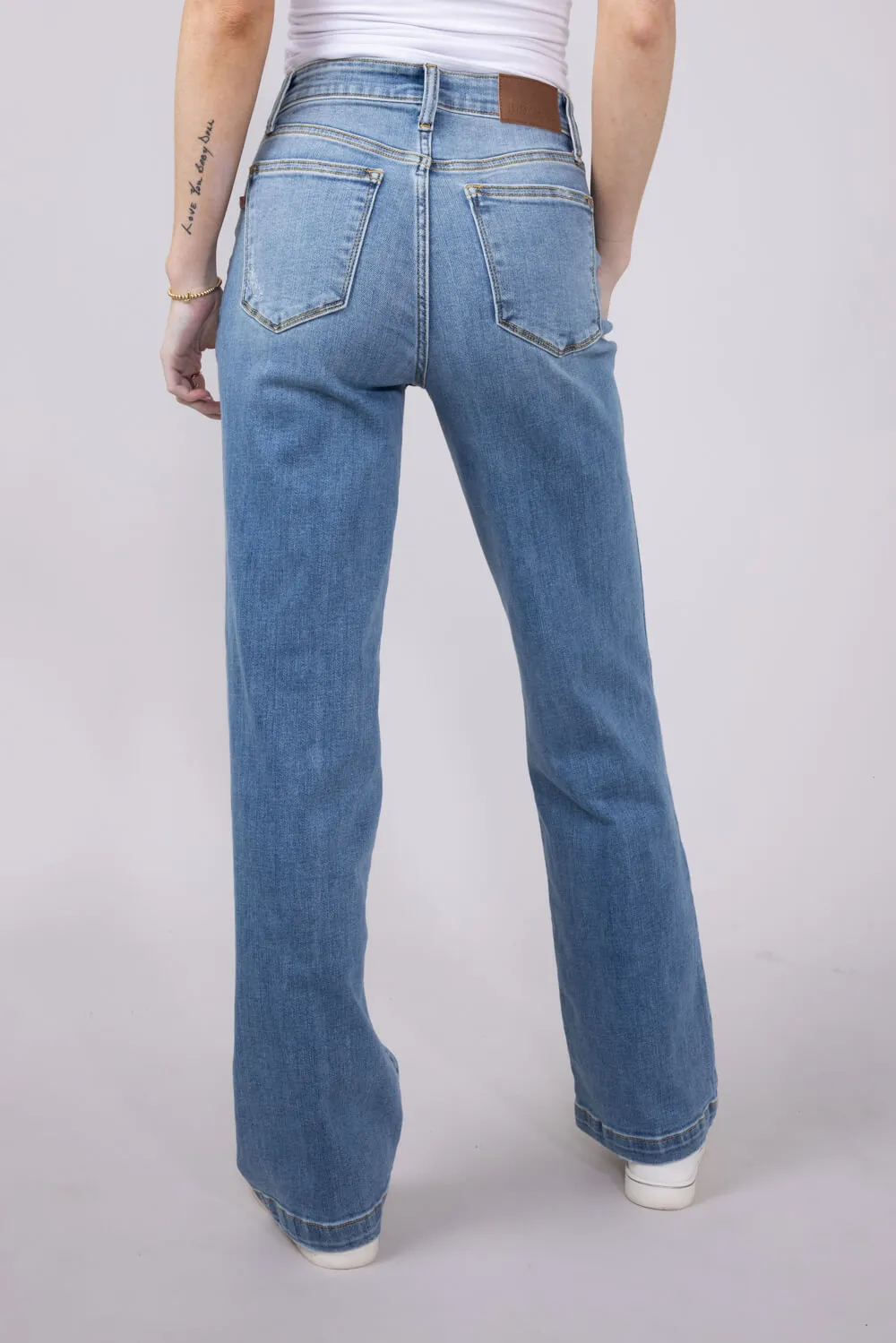 Judy Blue High Rise Trouser Straight Jeans for Women | 82488REG
