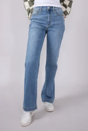 Judy Blue High Rise Trouser Straight Jeans for Women | 82488REG