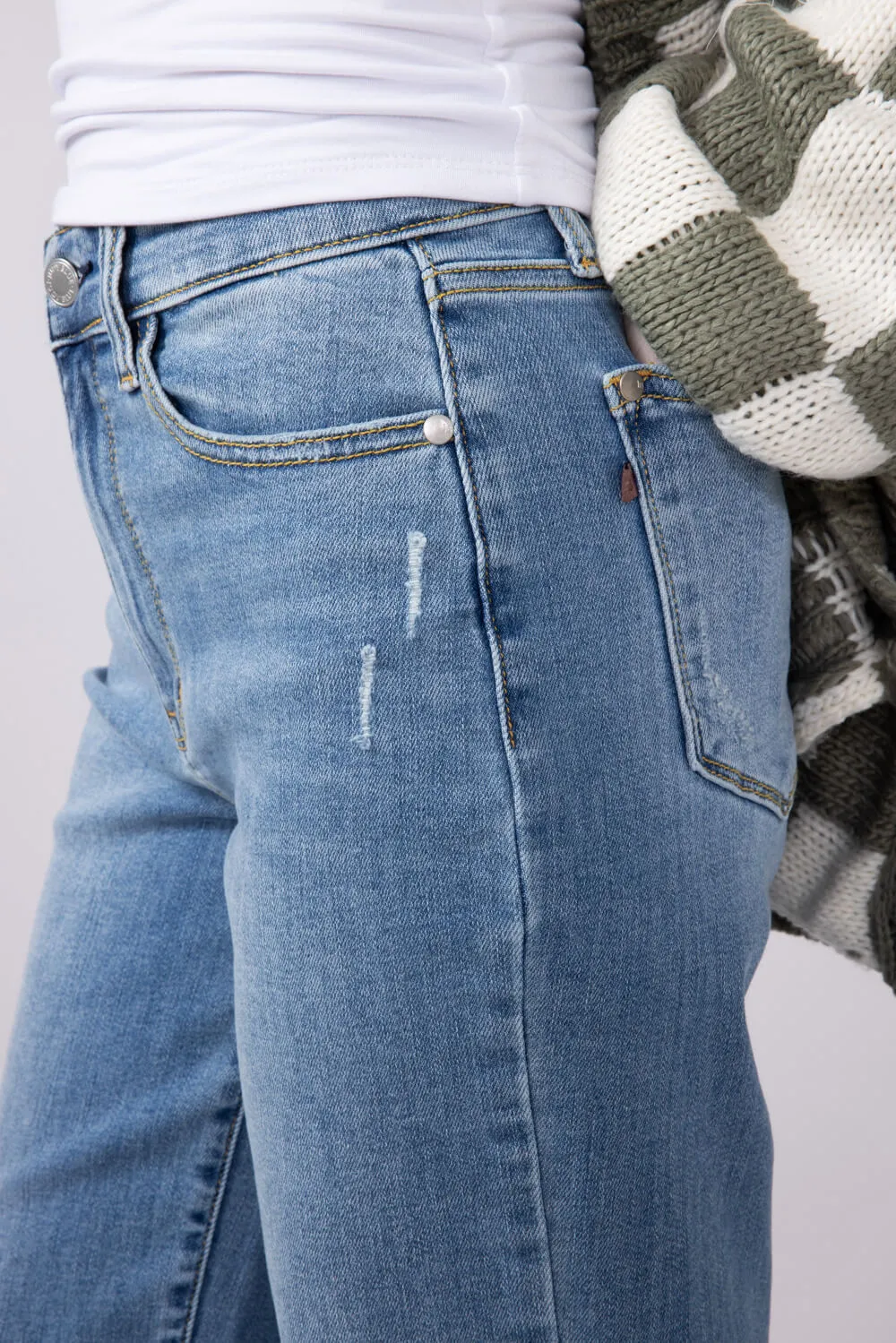 Judy Blue High Rise Trouser Straight Jeans for Women | 82488REG