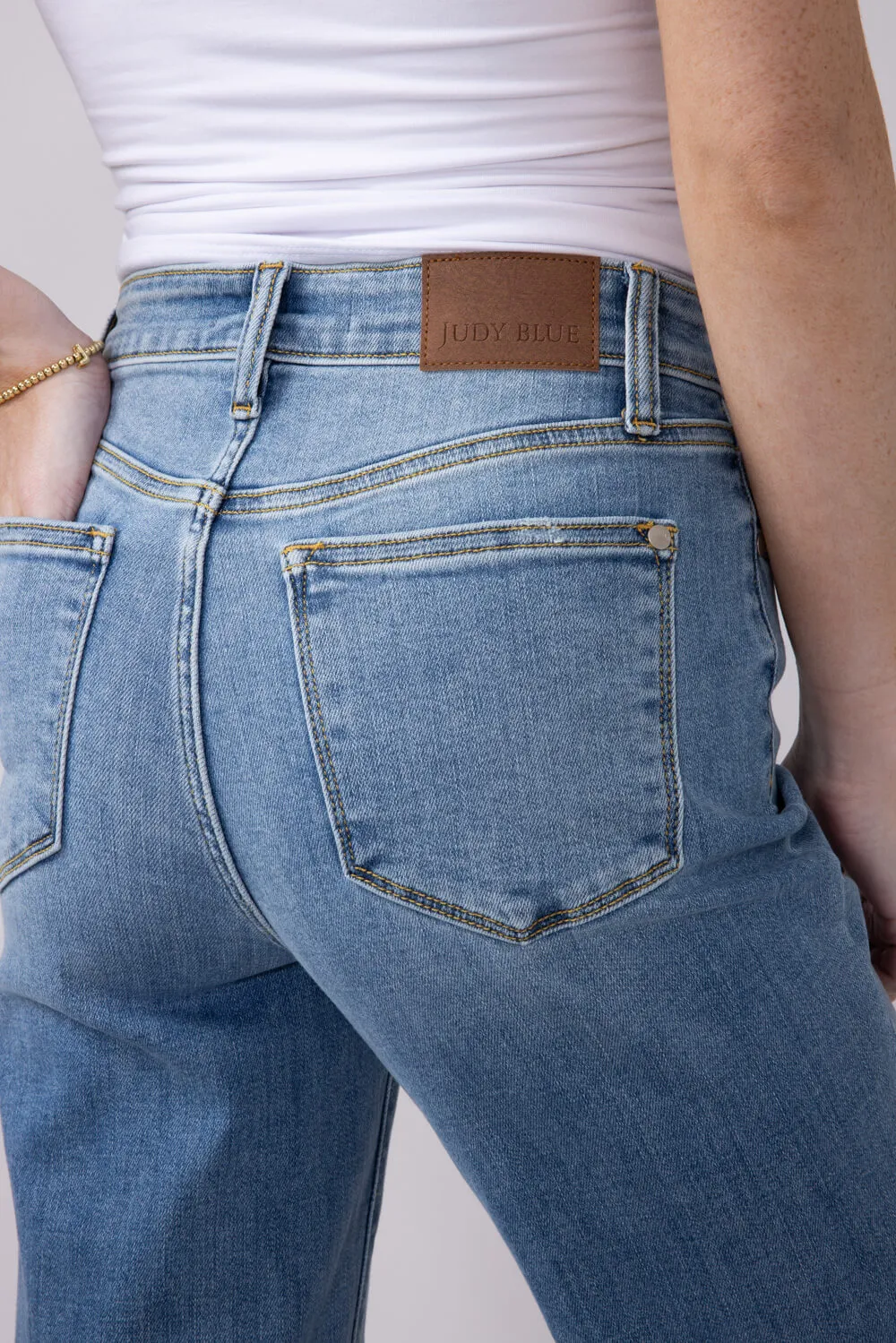Judy Blue High Rise Trouser Straight Jeans for Women | 82488REG