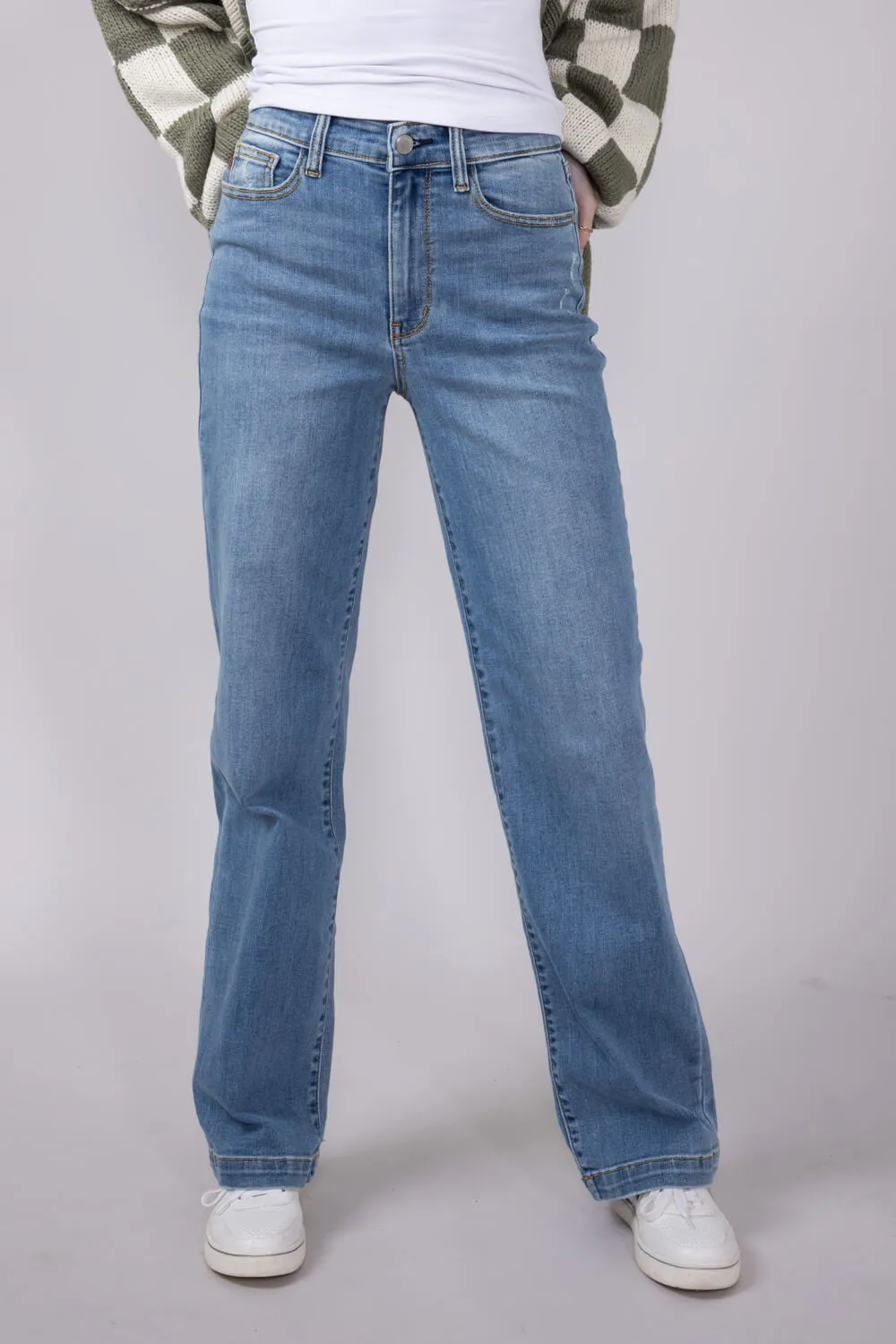 Judy Blue High Rise Trouser Straight Jeans for Women | 82488REG