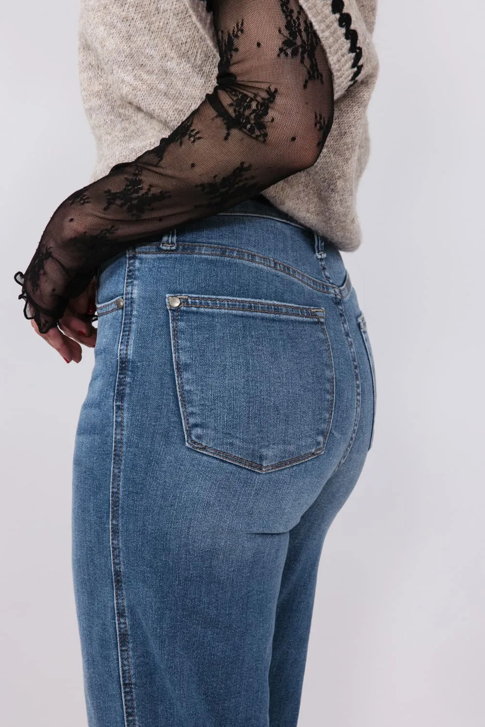 Judy Blue Tummy Control Crop Wide Leg Jeans for Women | 88875REG