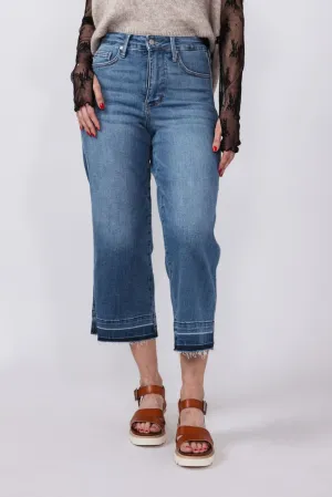 Judy Blue Tummy Control Crop Wide Leg Jeans for Women | 88875REG