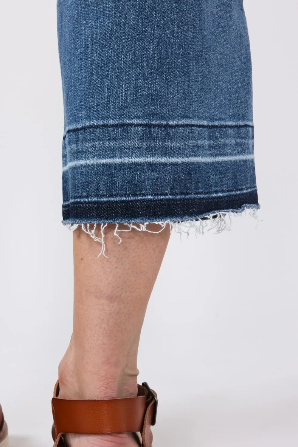 Judy Blue Tummy Control Crop Wide Leg Jeans for Women | 88875REG