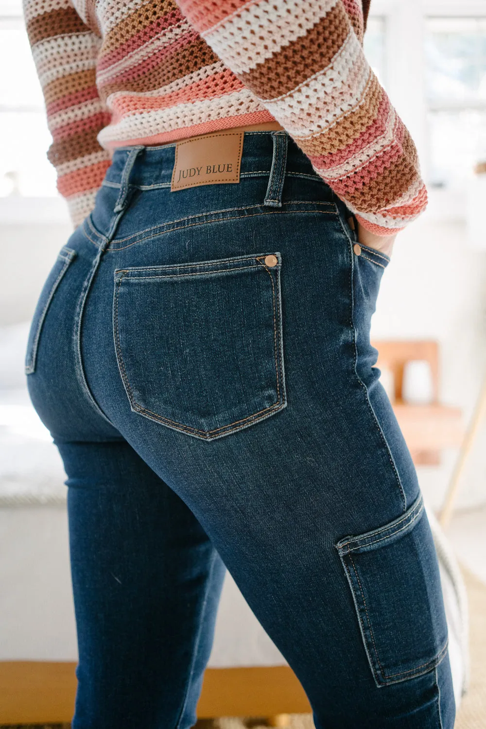 Karla High Rise Cargo Bootcut Jeans