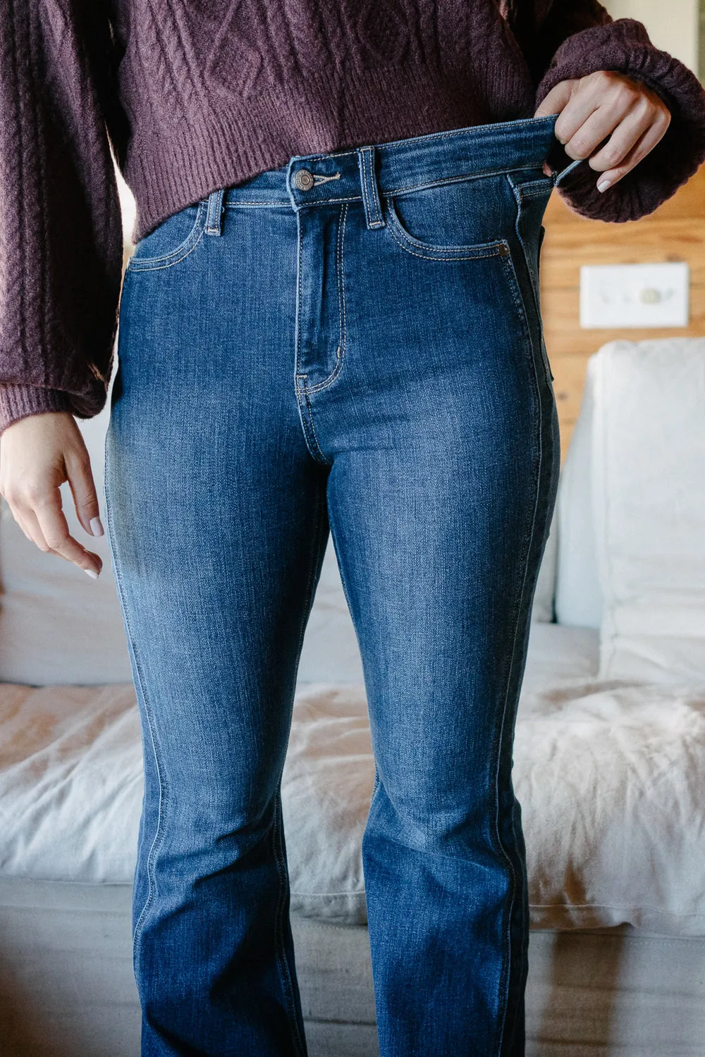 Kelly High Rise Angled Side Seam Flare Jeans