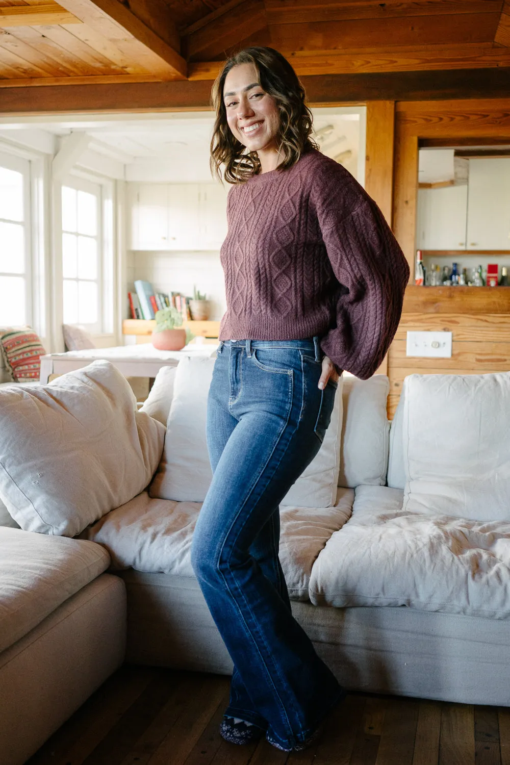 Kelly High Rise Angled Side Seam Flare Jeans