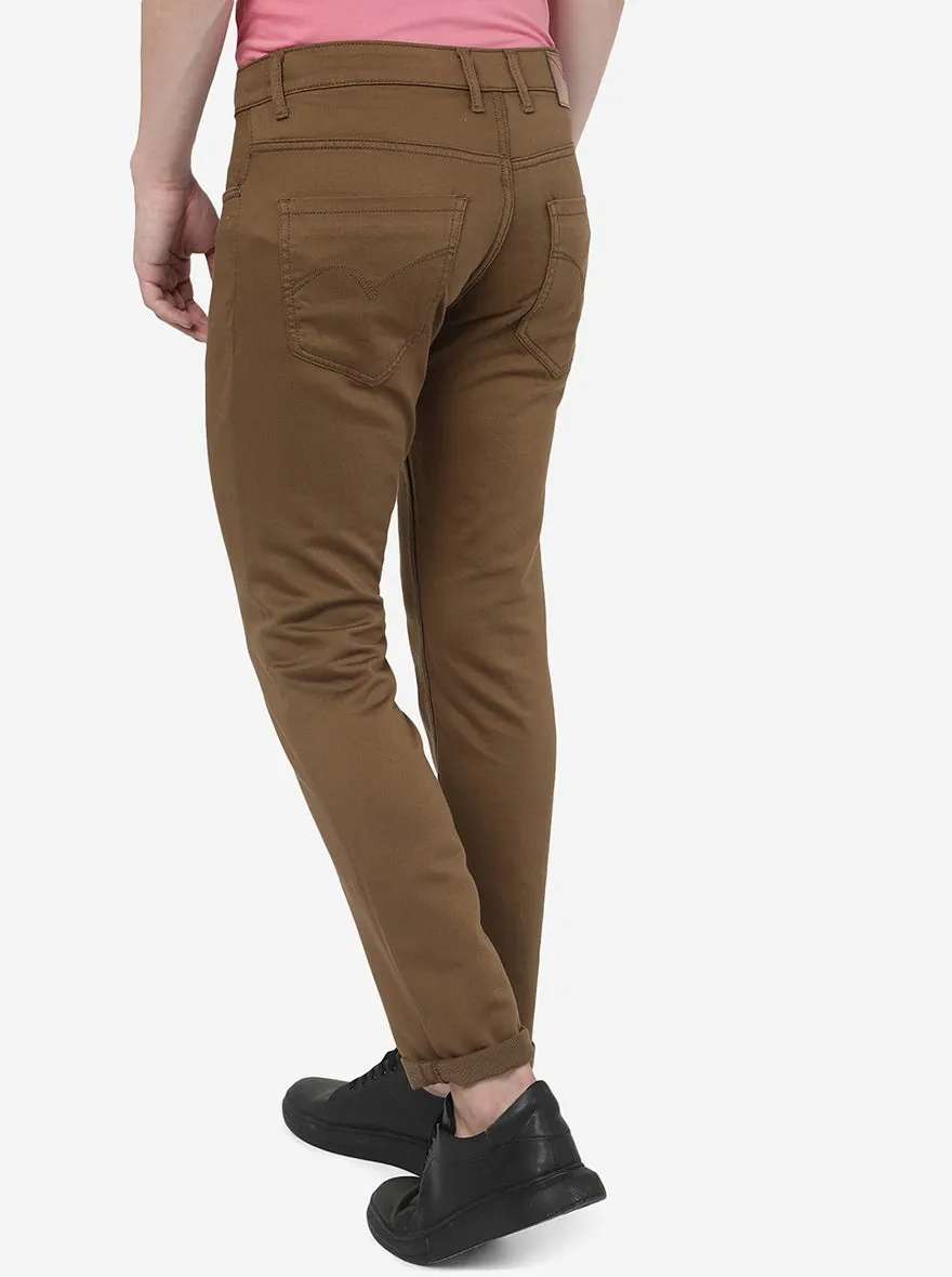 Khaki Washed Slim Fit Jeans | JadeBlue