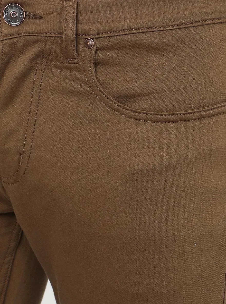 Khaki Washed Slim Fit Jeans | JadeBlue