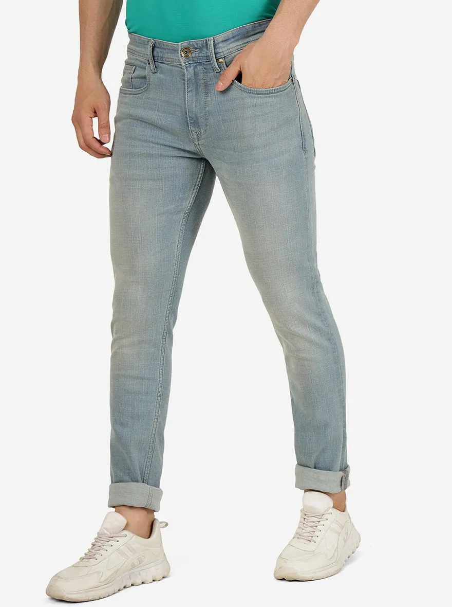 Light Blue Washed Slim Fit Jeans | JadeBlue