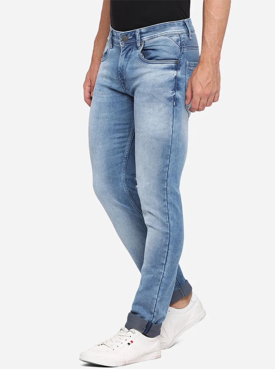 Light Blue Washed Slim Fit Jeans | JadeBlue