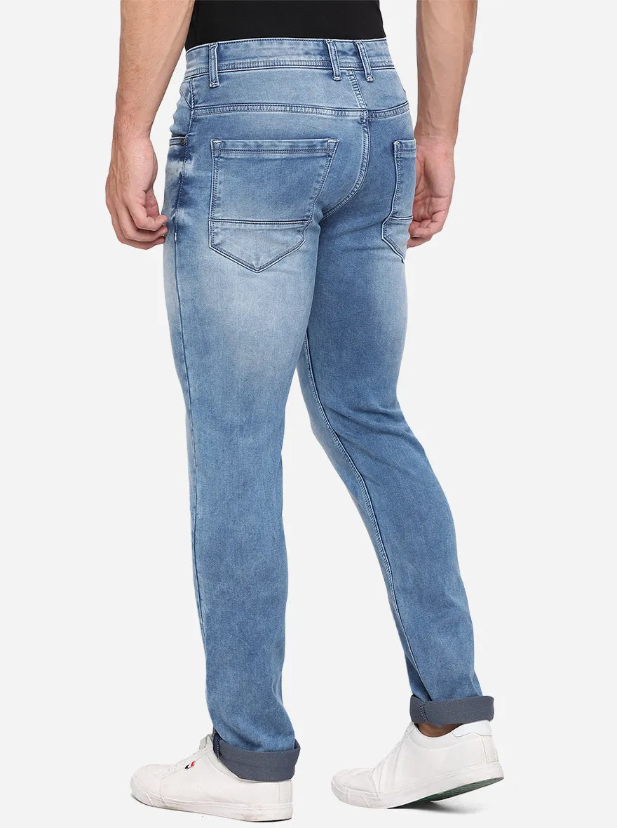 Light Blue Washed Slim Fit Jeans | JadeBlue