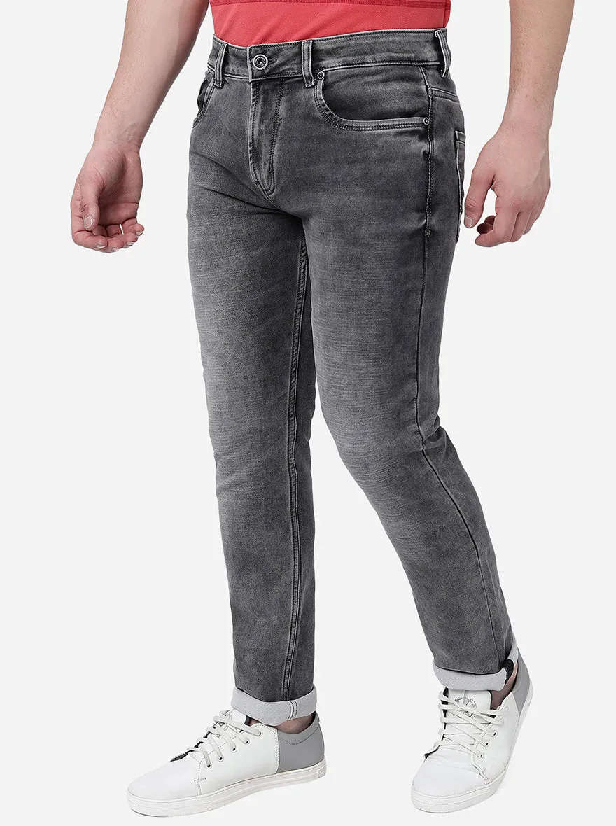 Light Grey Washed Slim Fit Jeans | JadeBlue