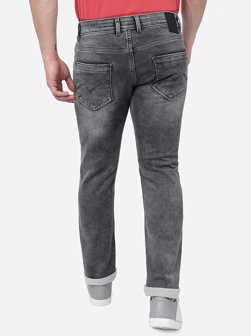 Light Grey Washed Slim Fit Jeans | JadeBlue
