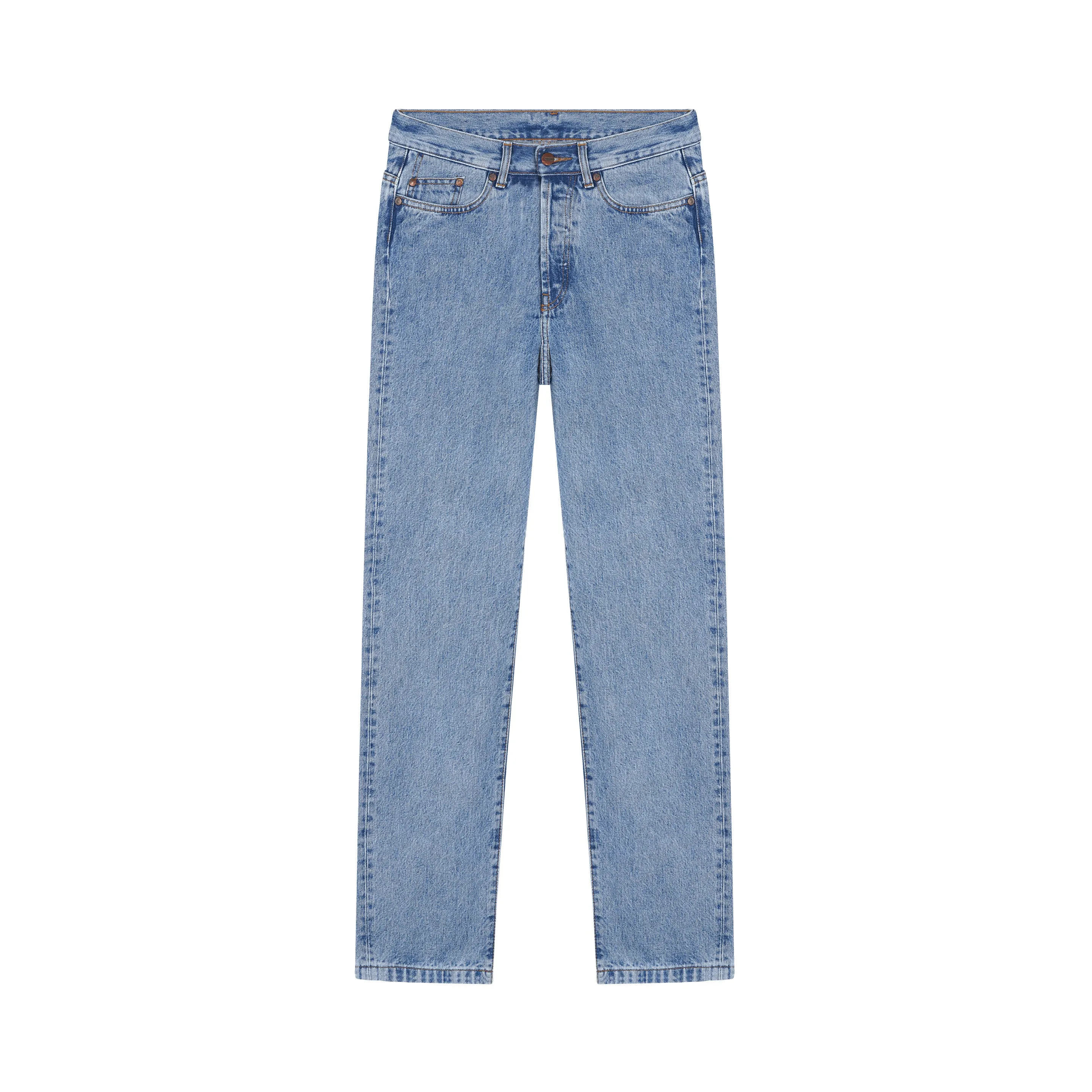 Light high waist straight men's jeans