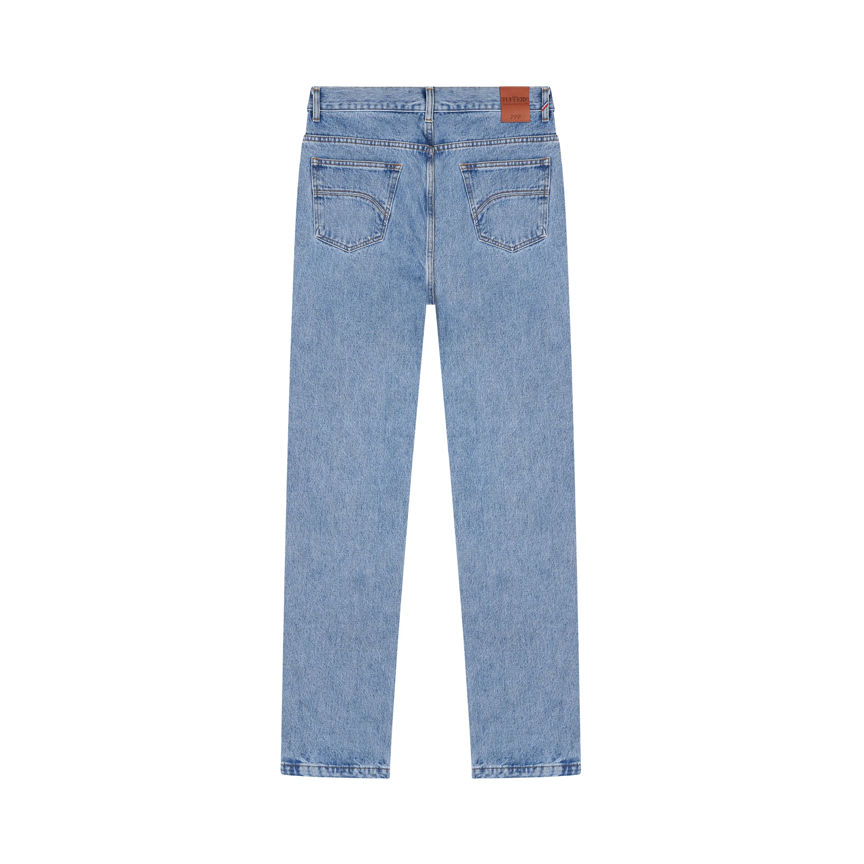 Light high waist straight men's jeans