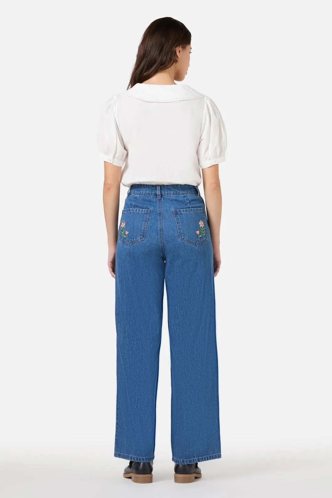 Llama Embroidered Denim Jean