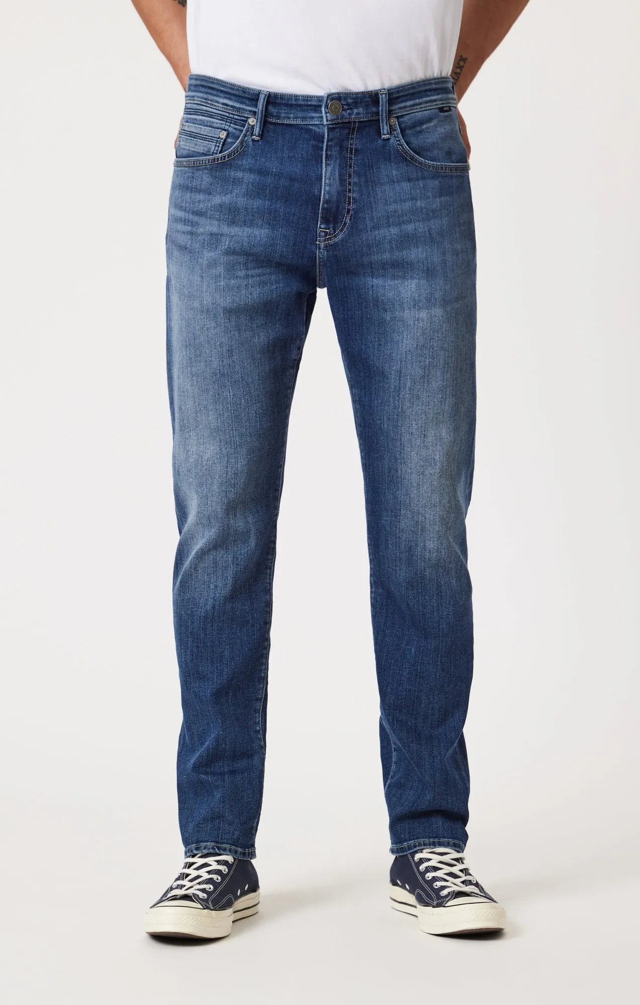MARCUS SLIM STRAIGHT LEG IN DARK BRUSHED WILLIAMSBURG