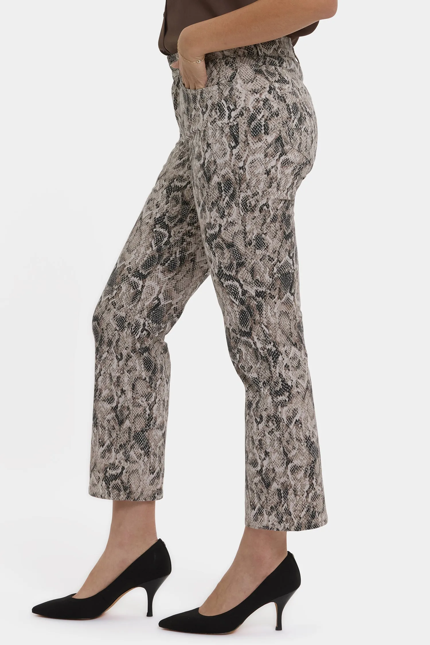 Marilyn Straight Ankle Jeans - Desert Python
