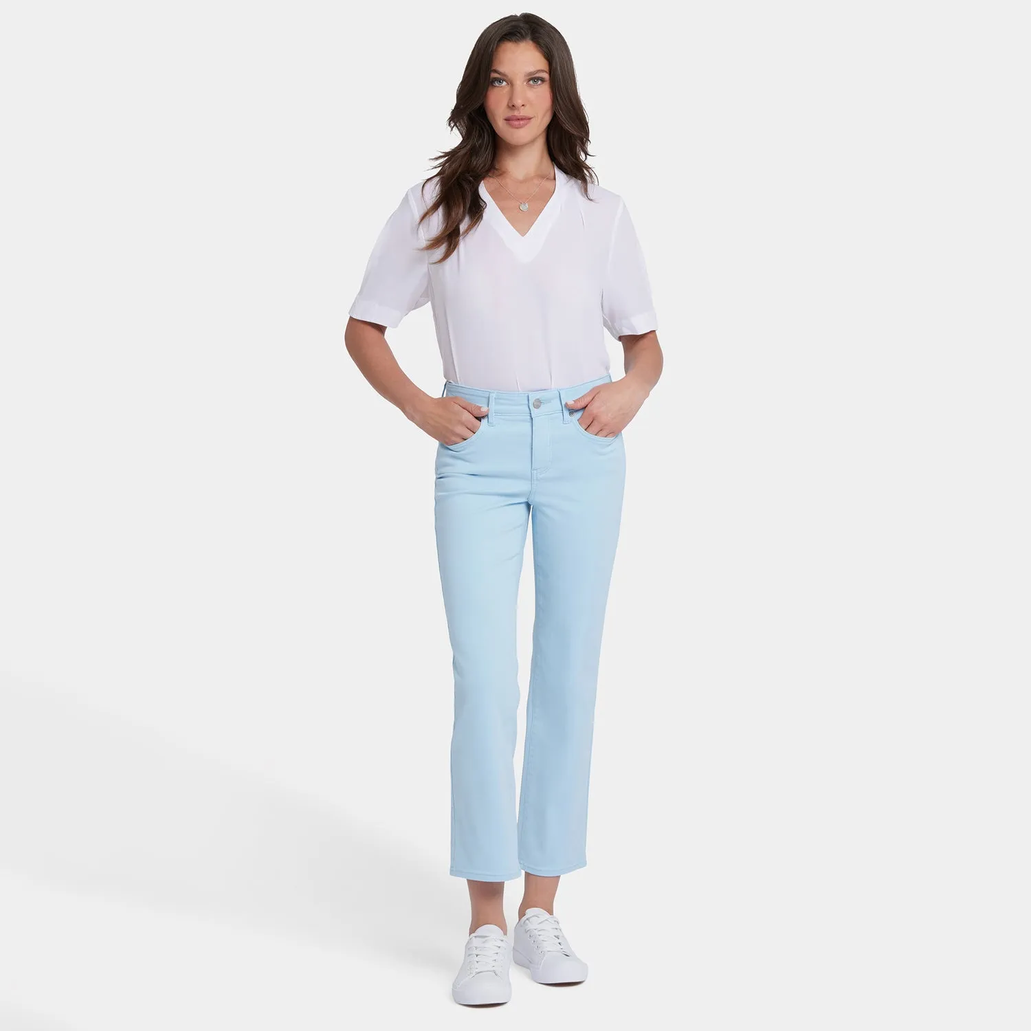 Marilyn Straight Ankle Jeans In Petite - Aquatic
