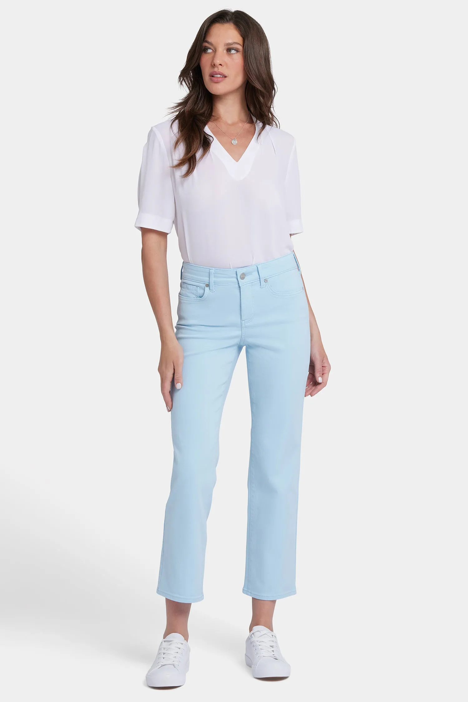 Marilyn Straight Ankle Jeans In Petite - Aquatic
