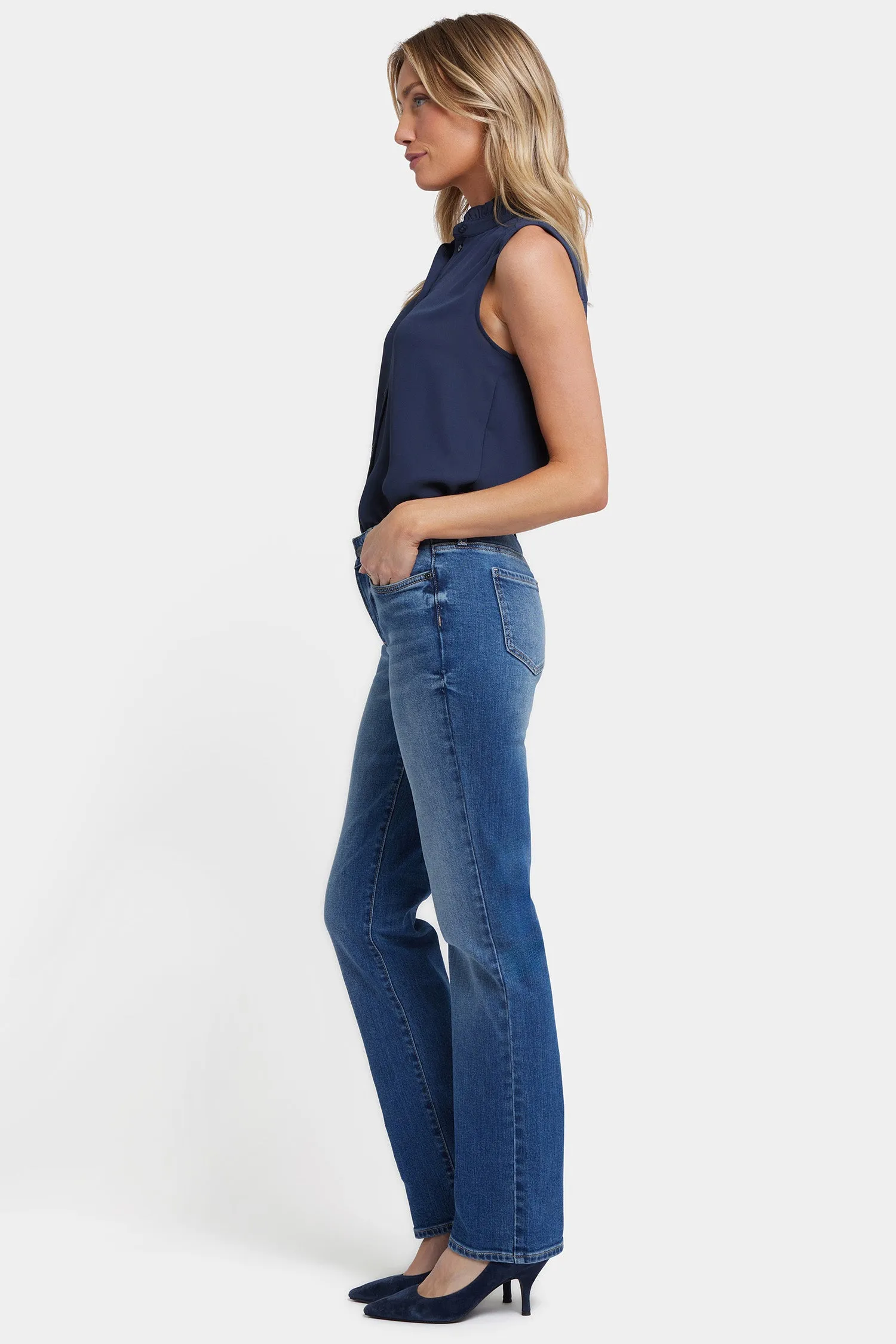 Marilyn Straight Jeans In Petite - Picasso Lake