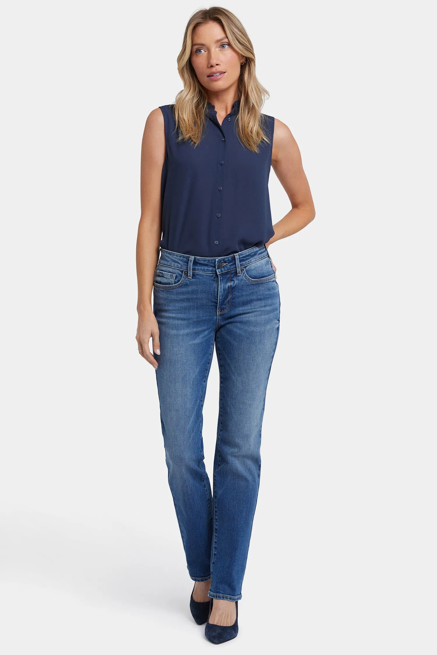 Marilyn Straight Jeans In Petite - Picasso Lake