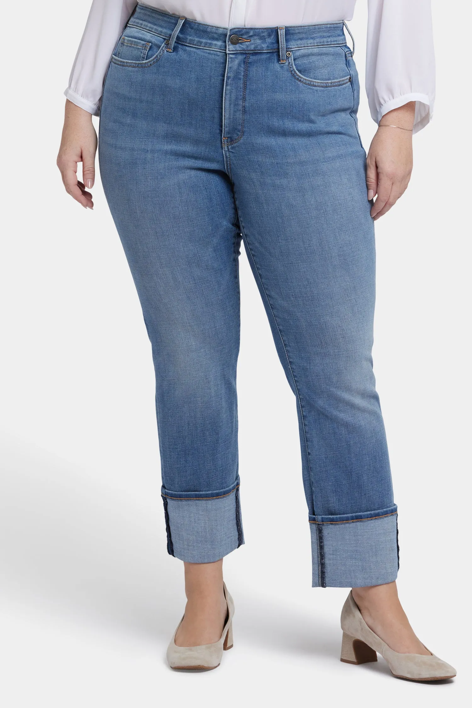 Marilyn Straight Jeans In Plus Size - Barcelona Breeze