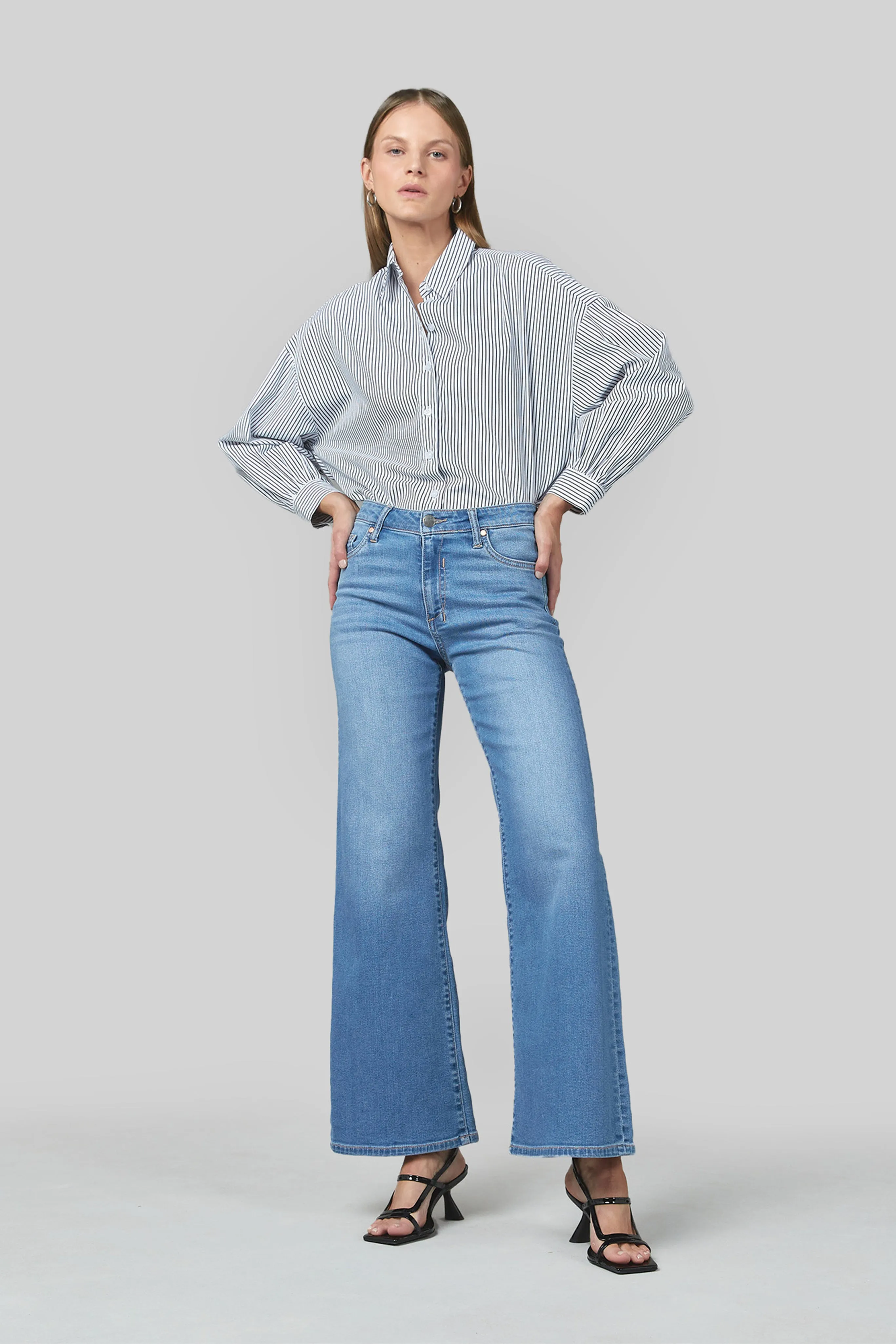 Marrie Rodeo Blue Flare Wide Leg Jeans