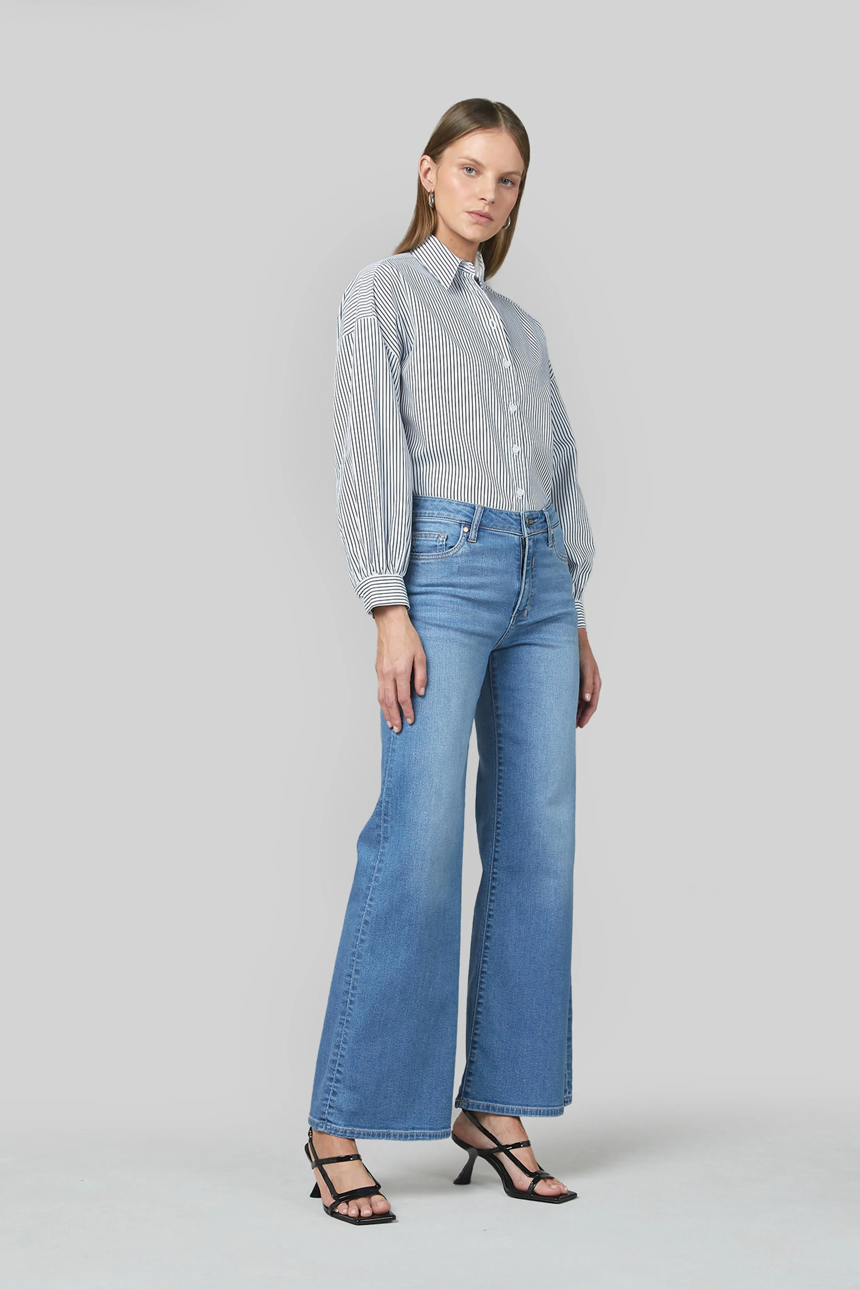 Marrie Rodeo Blue Flare Wide Leg Jeans