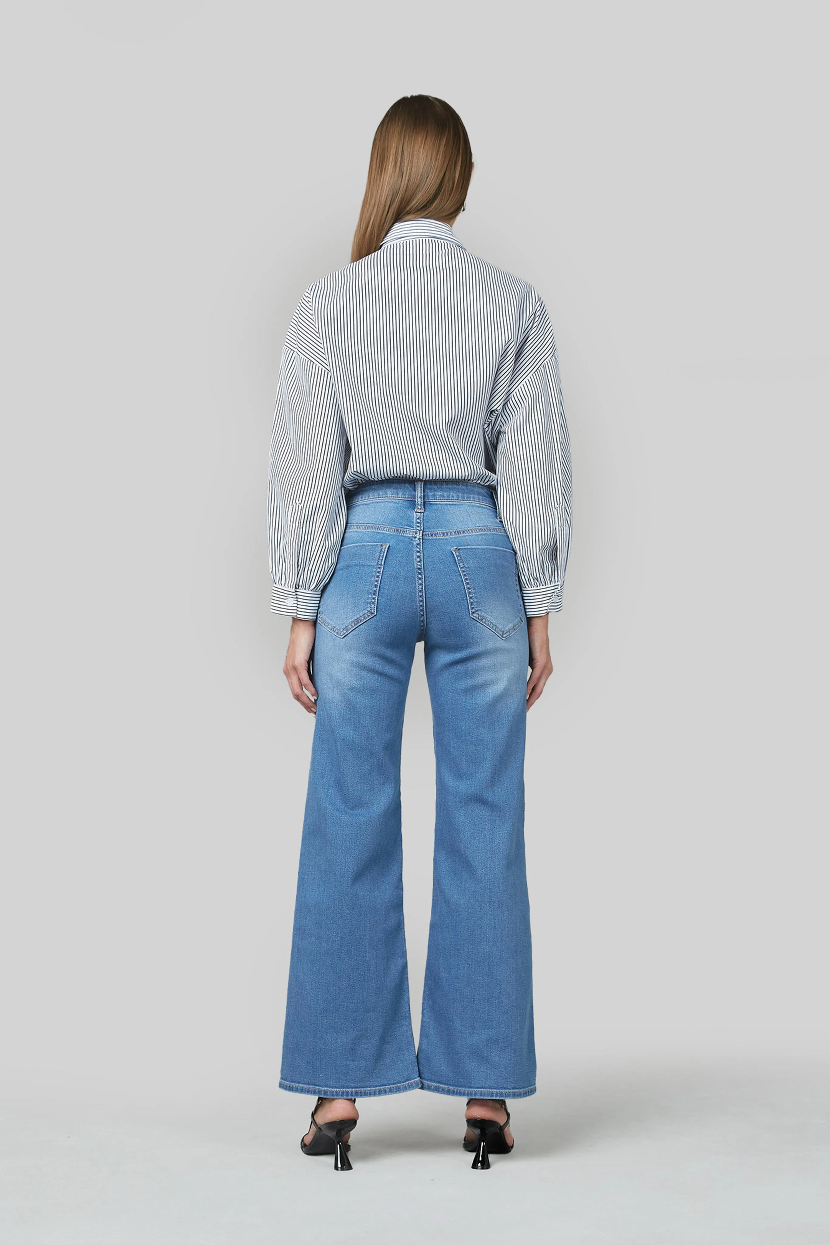 Marrie Rodeo Blue Flare Wide Leg Jeans