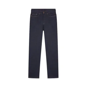 Men's raw high-waisted straight jeans