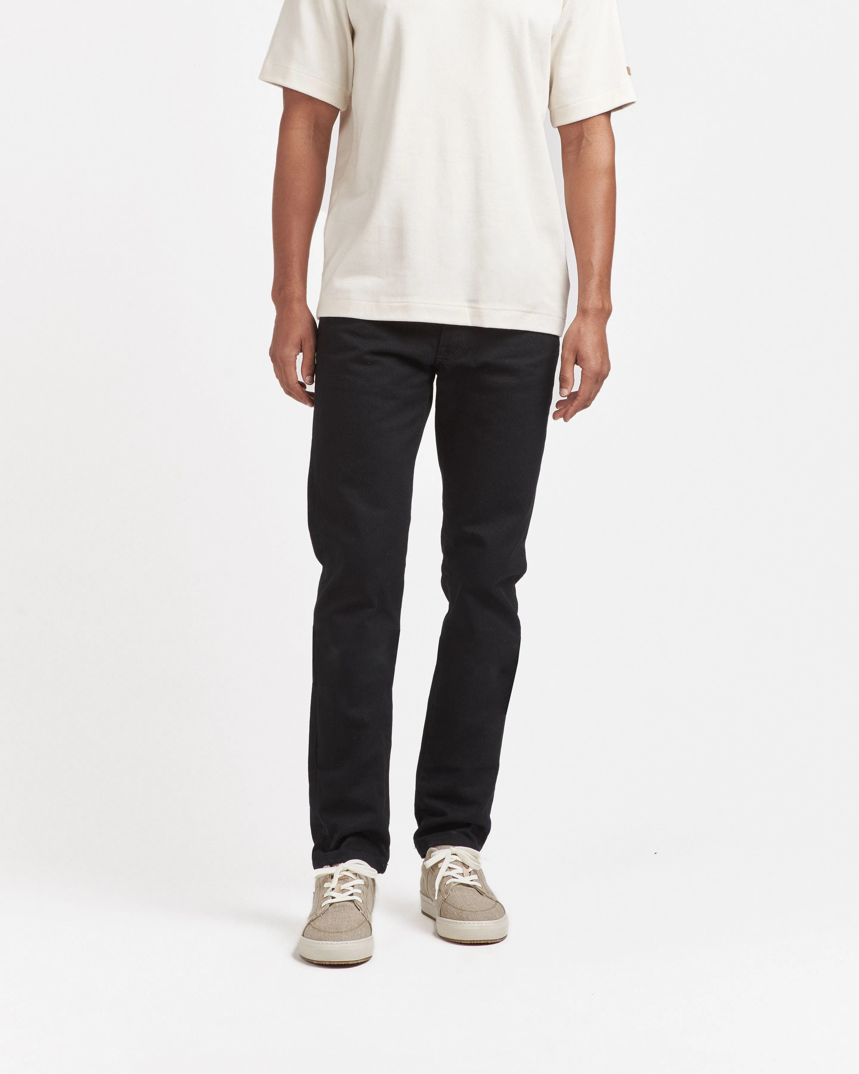 Men's straight fitted jeans Black