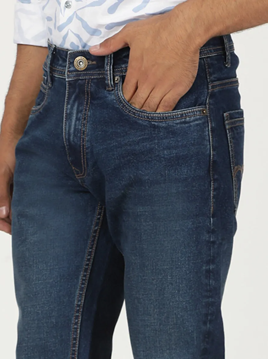 Mid Blue Washed Slim Fit Jeans | Greenfibre