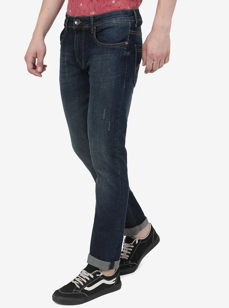 Mid Blue Washed Slim Fit Jeans | JadeBlue