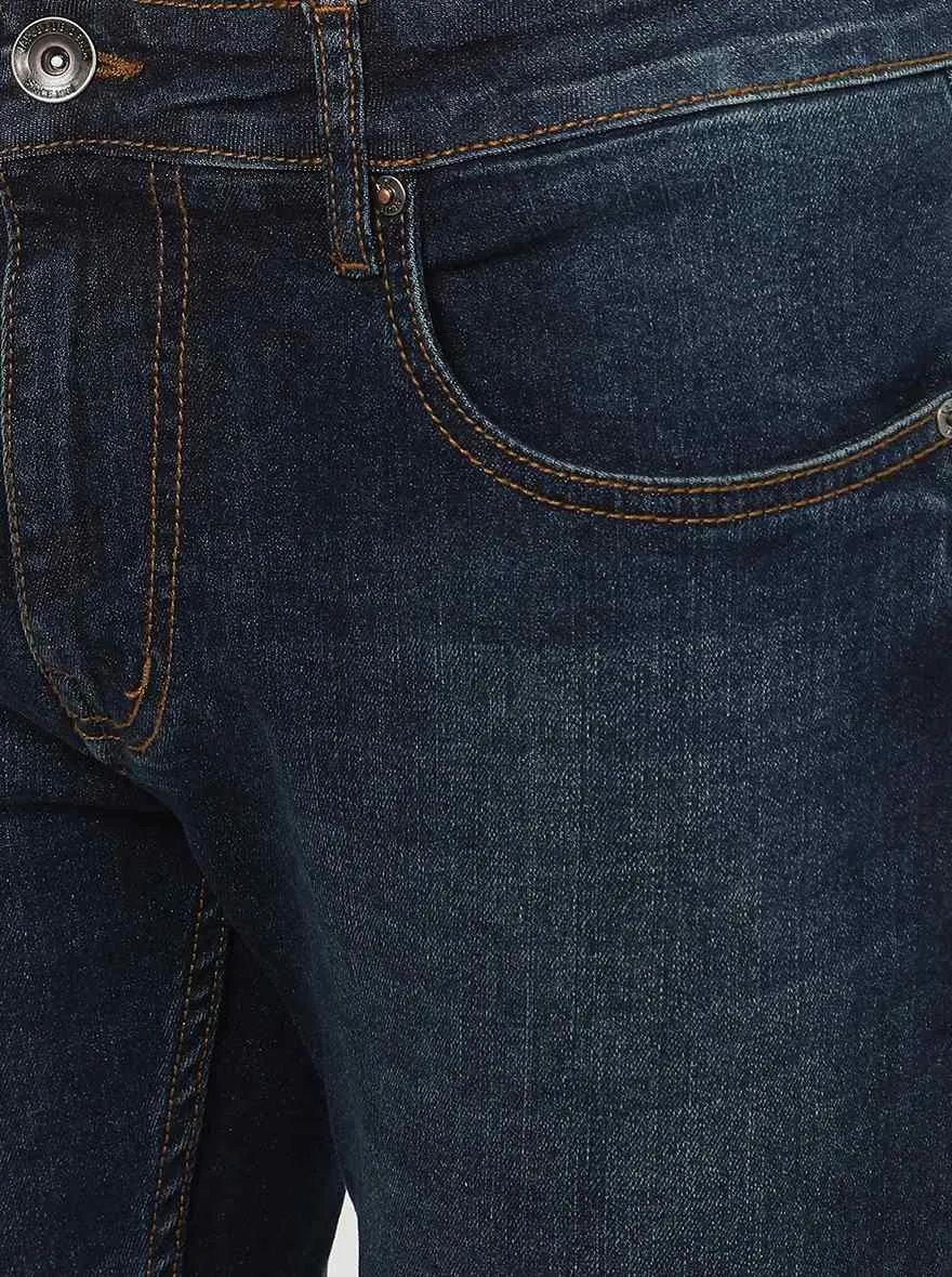 Mid Blue Washed Slim Fit Jeans | JadeBlue